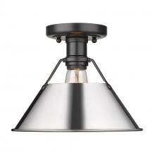  3306-FM BLK-CH - Orwell 1-Light Flush Mount in Matte Black with Chrome